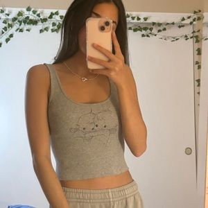 Brandy Melville grey baby angel tank top